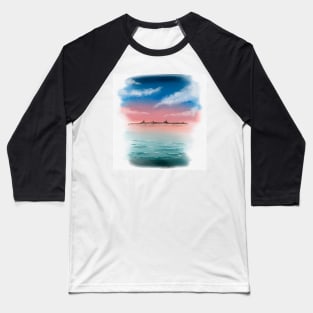 Watercolour Landscape Baseball T-Shirt